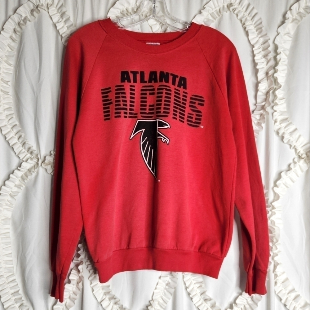 Vintage Atlanta Falcons 90s Red Black Medium Logo Sweatshirt